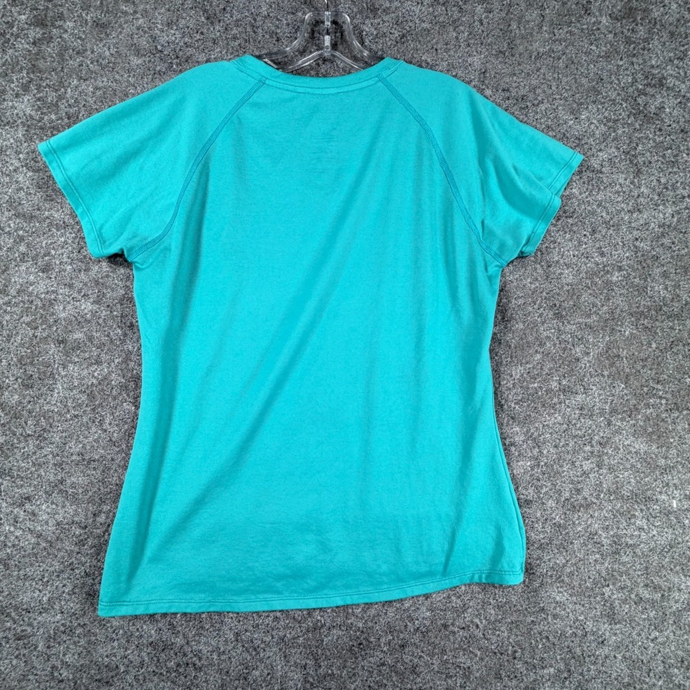 The North Face Reaxion Amp V-Neck T-Shirt Womens L Teal Blue Everyday Comfort - Picture 2 of 16